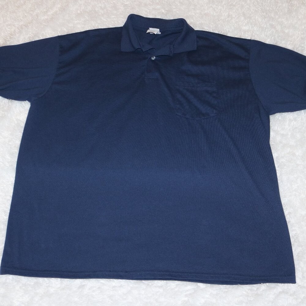 Haynes Ecosmart polo with pocket size XL 50% cotton 50% polyester thin material